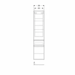 Geberit Renova Plan 180cm Tall Bathroom Cabinet - Gloss - White - 501.923.01.1 6 Geberit Renova Plan 180cm Tall Bathroom Cabinet - Gloss - White - 501.923.01.1 -IDEAL STANDARD Shop 5 0 501.923.01.1 dimensions1