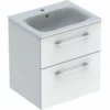 Geberit Selnova Square 550mm Slim Basin & 2 Drawer Vanity Unit - White - 501.232.00.1