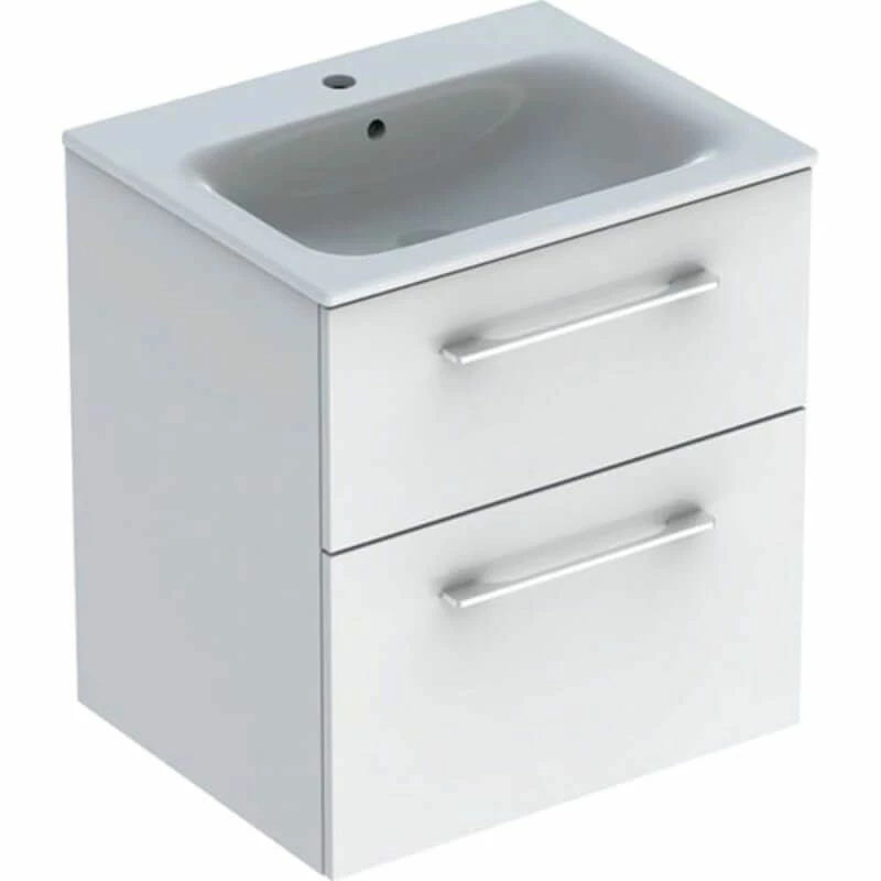 Geberit Selnova Square 550mm Slim Basin & 2 Drawer Vanity Unit - White - 501.232.00.1 1 Geberit Selnova Square 550mm Slim Basin & 2 Drawer Vanity Unit - White - 501.232.00.1