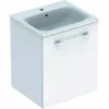 Geberit Selnova Square 600mm Slim Basin & 1 Door Vanity Unit - White - 501.252.00.1