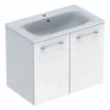 Geberit Selnova Square 800mm Slim Basin & 2 Door Vanity Unit - White - 501.256.00.1