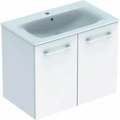 Geberit Selnova Square Slim Basin & 2 Door Vanity Unit 1000mm - White - 501.260.00.1