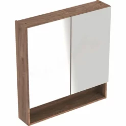Geberit Selnova Square 2 Doors Mirror Cabinet 588mm - Dark Hickory - 501.266.00.1