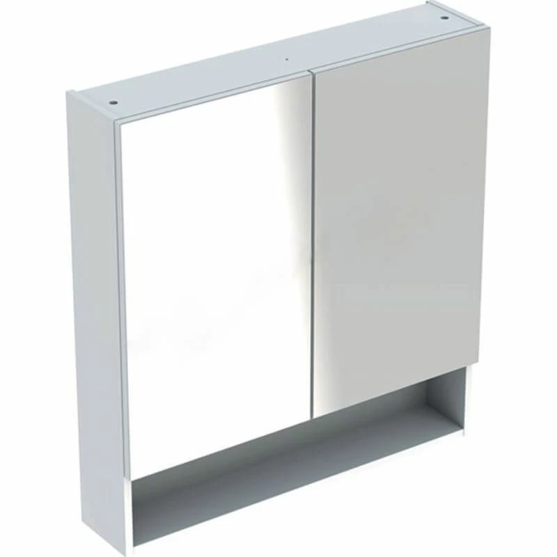 Geberit Selnova Square 2 Doors Mirror Cabinet 788mm - White - 501.268.00.1 1 Geberit Selnova Square 2 Doors Mirror Cabinet 788mm - White - 501.268.00.1