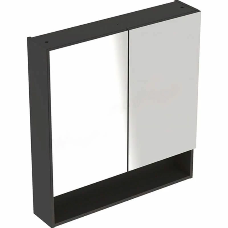 Geberit Selnova Square 2 Doors Mirror Cabinet 788mm - Lava - 501.269.00.1 1 Geberit Selnova Square 2 Doors Mirror Cabinet 788mm - Lava - 501.269.00.1
