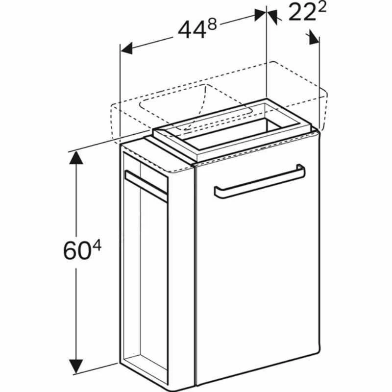 Geberit Selnova Compact LH Vanity Unit For 500mm Basin - White - 501.496.00.1 2 Geberit Selnova Compact LH Vanity Unit For 500mm Basin - White - 501.496.00.1 - Image 2