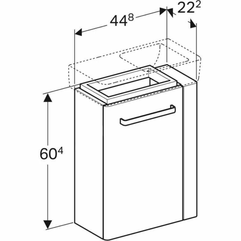 Geberit Selnova Compact RH Vanity Unit For 500mm Basin - Grey - 501.497.00.1 2 Geberit Selnova Compact RH Vanity Unit For 500mm Basin - Grey - 501.497.00.1 - Image 2