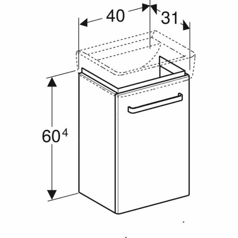 Geberit Selnova Compact Vanity Unit For 450mm Handrinse Basin - White - 501.613.01.1 2 Geberit Selnova Compact Vanity Unit For 450mm Handrinse Basin - White - 501.613.01.1 - Image 2
