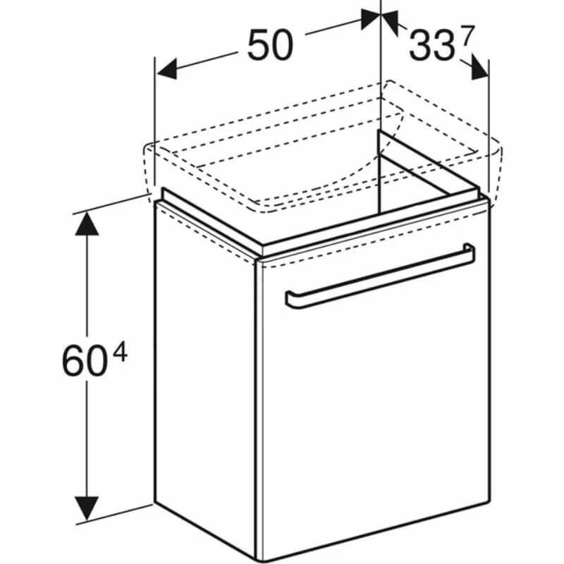 Geberit Selnova Compact Vanity Unit For 550mm Basin - Grey - 501.614.42.1 2 Geberit Selnova Compact Vanity Unit For 550mm Basin - Grey - 501.614.42.1 - Image 2