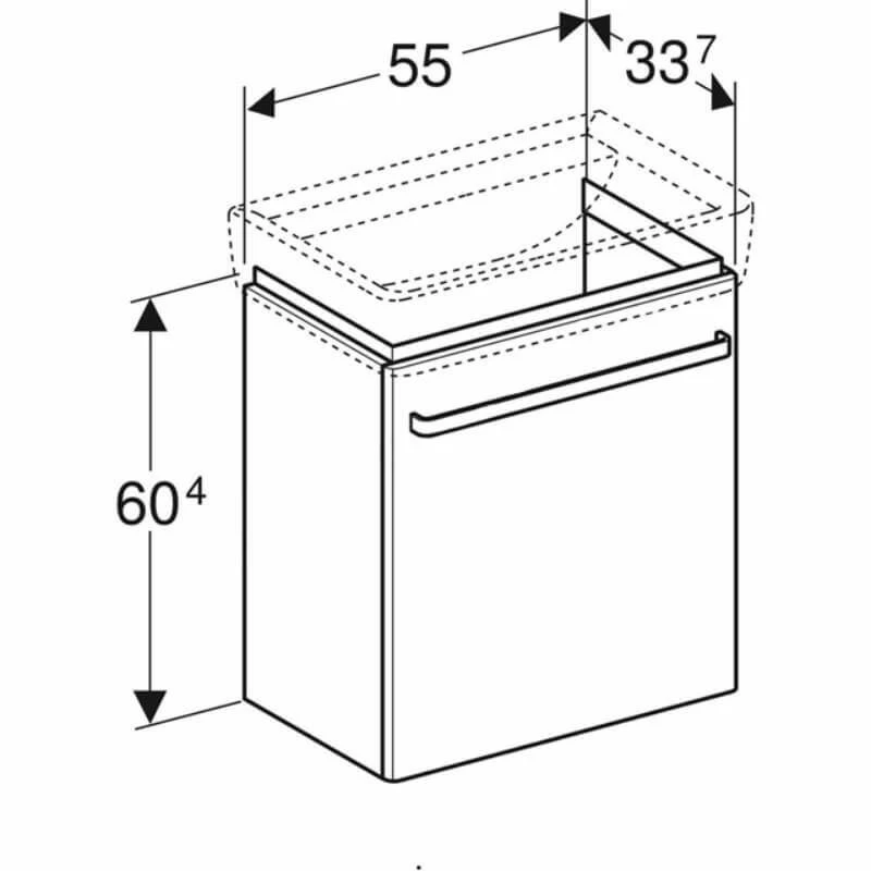 Geberit Selnova Compact Vanity Unit For 600mm Basin - Grey - 501.615.42.1 2 Geberit Selnova Compact Vanity Unit For 600mm Basin - Grey - 501.615.42.1 - Image 2