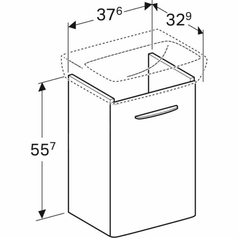 Geberit Selnova Square Vanity Unit For 450mm Washbasin - White - 501.618.01.1 2 Geberit Selnova Square Vanity Unit For 450mm Washbasin - White - 501.618.01.1 - Image 2