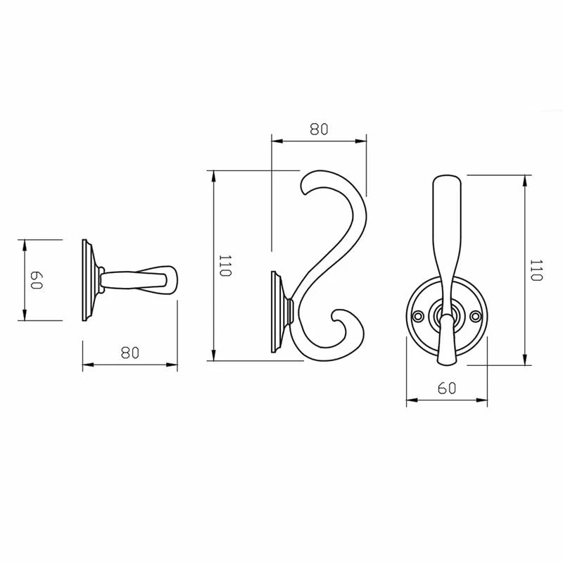 Miller Stockholm Double Robe Hook Chrome - 612C 2 Miller Stockholm Double Robe Hook Chrome - 612C - Image 2