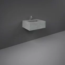 RAK Ceramics Precious 600mm Wall Mounted Counter Wash Basin With 1th In Surface XL Cool Grey - PRECT06347103A
