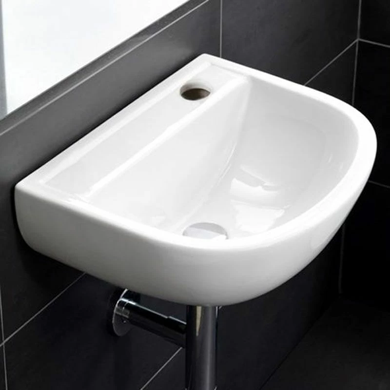 RAK Ceramics Compact 38cm Special Needs Basin 1 Tap Hole Right Hand With No Overflow - CO1003AWHA 1 RAK Ceramics Compact 38cm Special Needs Basin 1 Tap Hole Right Hand With No Overflow - CO1003AWHA