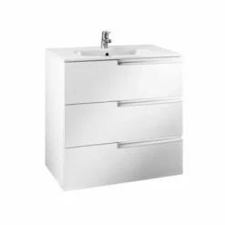 Roca Victoria-N 3 Drawer Vanity Unit & Basin 800mm - Gloss White - 855837806