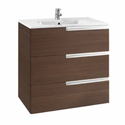 Roca Victoria-N 3 Drawer Vanity Unit & Basin 700mm - Textured Wenge - 855838154
