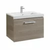 Roca Prisma 600mm Wall Hung Basin Unit 1 Drawer - Textured Ash - 856875321