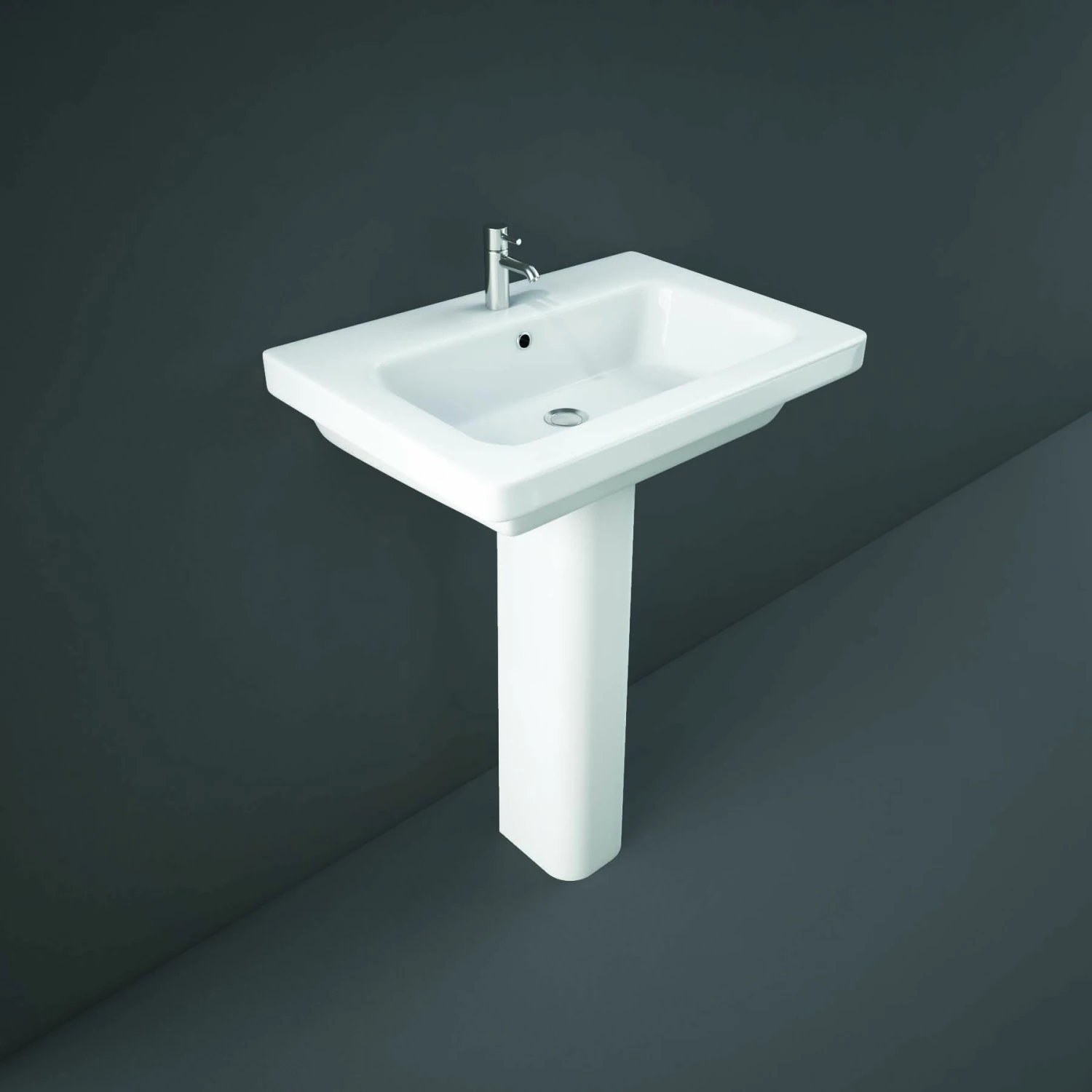 RAK Ceramics Resort 65cm Basin 1 Tap Hole - RST65BAS1 1 RAK Ceramics Resort 65cm Basin 1 Tap Hole - RST65BAS1