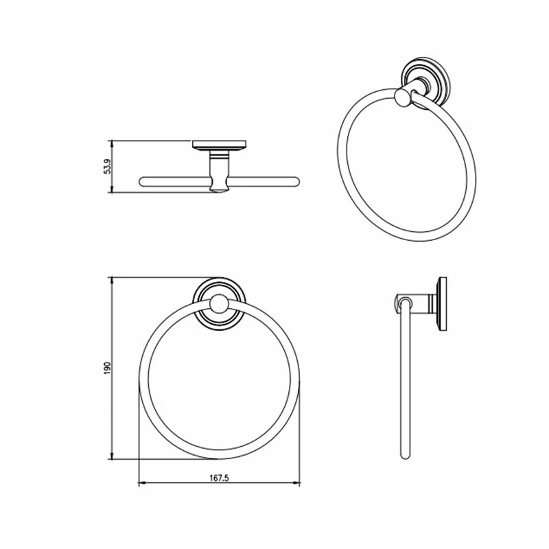 Miller Oslo Towel Ring Chrome - 8005C 2 Miller Oslo Towel Ring Chrome - 8005C - Image 2