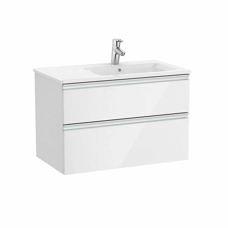 Roca The Gap Unik 2 Drawer Unit 800x460mm & Basin - Gloss White - 851480806 1 Roca The Gap Unik 2 Drawer Unit 800x460mm & Basin - Gloss White - 851480806