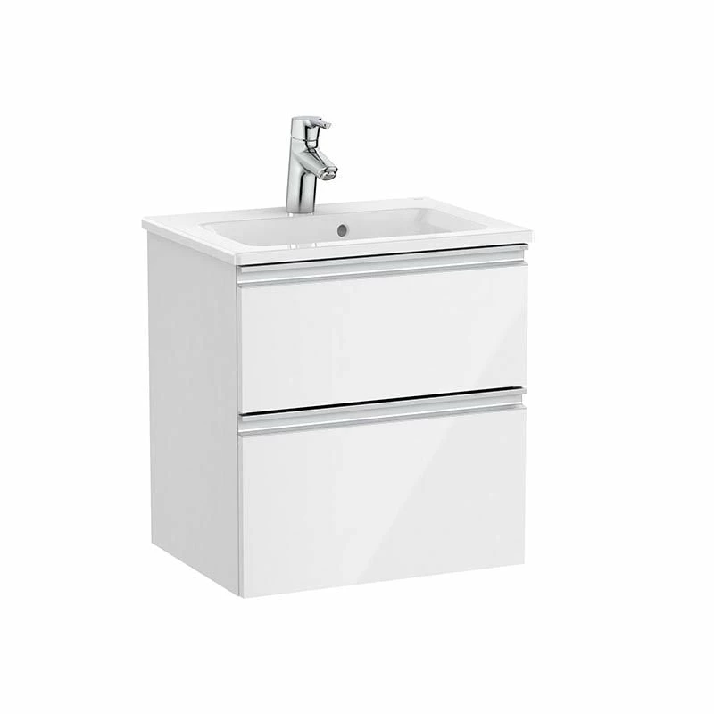 Roca The Gap Unik Compact 505x380mm 2 Drawer Washbasin Unit & Basin - Gloss White - 851494806 1 Roca The Gap Unik Compact 505x380mm 2 Drawer Washbasin Unit & Basin - Gloss White - 851494806