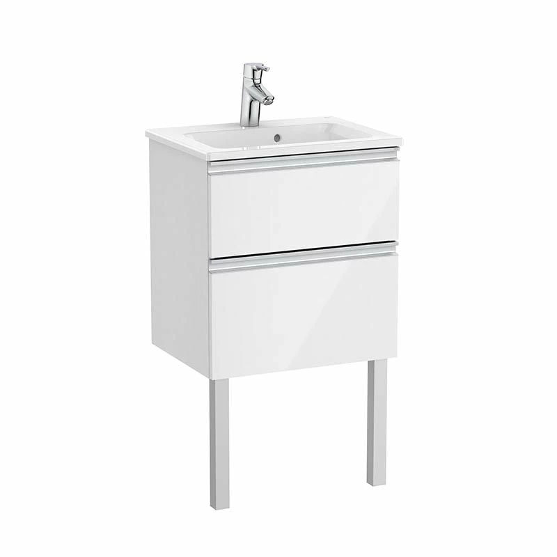 Roca The Gap Unik Compact 505x380mm 2 Drawer Washbasin Unit & Basin - Gloss White - 851494806 2 Roca The Gap Unik Compact 505x380mm 2 Drawer Washbasin Unit & Basin - Gloss White - 851494806 - Image 2
