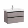 Roca Domi Unik 800mm Basin + Washbasin Unit 2 Drawers - City Oak - 851546402