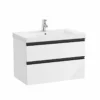 Roca Domi Unik 800mm Basin + Washbasin Unit 2 Drawers - Gloss White - 851546806
