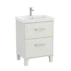 Roca Romea 600mm Unik 2 Drawer Basin Unit & Basin - Matte White - 851581415