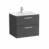 Roca Victoria Unik 600mm 2 Drawer Basin Unit & Basin - Anthracite Grey - 851592153