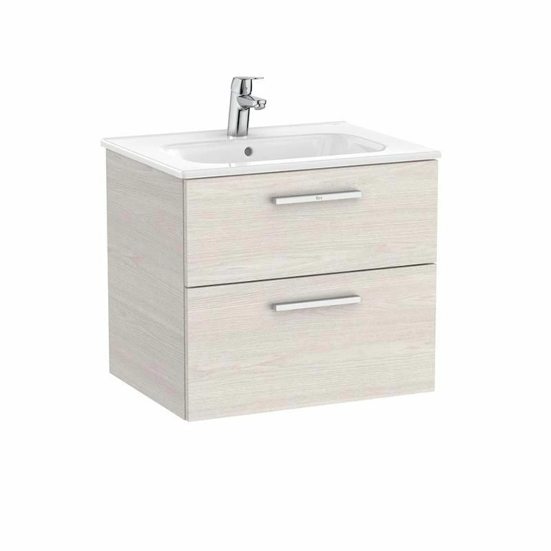 Roca Victoria Unik 600mm 2 Drawer Basin Unit & Basin - Nordic Ash - 851592434 1 Roca Victoria Unik 600mm 2 Drawer Basin Unit & Basin - Nordic Ash - 851592434