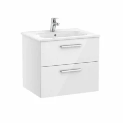 Roca Victoria Unik 600mm 2 Drawer Basin Unit & Basin - Gloss White - 851592806