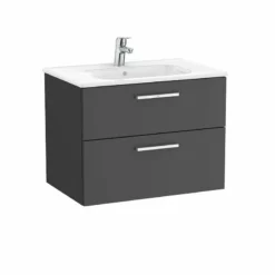 Roca Victoria Unik 700mm 2 Drawer Basin Unit & Basin - Anthracite Grey - 851593153