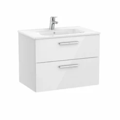 Roca Victoria Unik 700mm 2 Drawer Basin Unit & Basin - Gloss White - 851593806