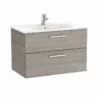 Roca Victoria Unik 800mm 2 Drawer Basin Unit & Basin - City Oak - 851594402