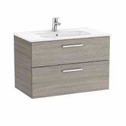Roca Victoria Unik 800mm 2 Drawer Basin Unit & Basin - City Oak - 851594402
