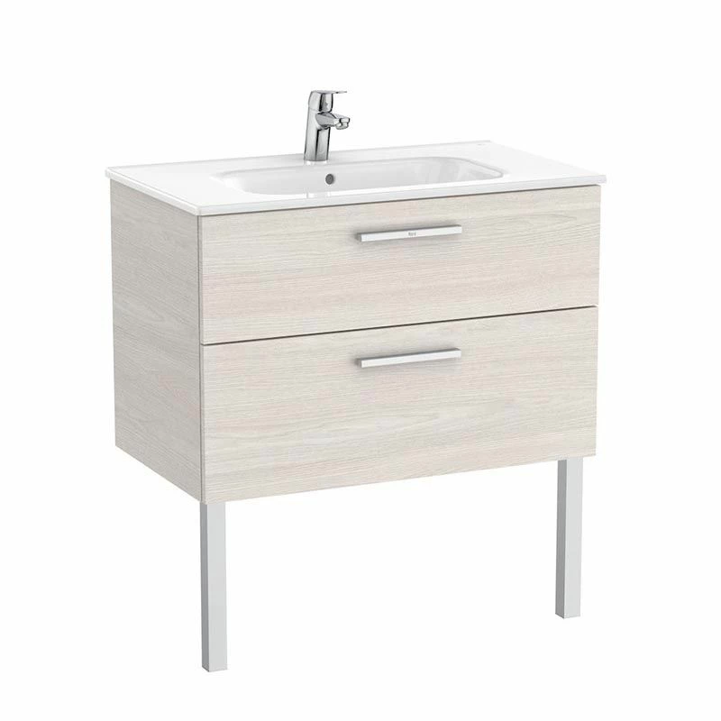 Roca Victoria Unik 800mm 2 Drawer Basin Unit & Basin - Nordic Ash - 851594434 2 Roca Victoria Unik 800mm 2 Drawer Basin Unit & Basin - Nordic Ash - 851594434 - Image 2