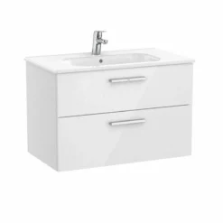 Roca Victoria Unik 800mm 2 Drawer Basin Unit & Basin - Gloss White - 851594806