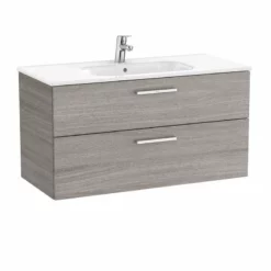 Roca Victoria Unik 1000mm 2 Drawer Basin Unit & Basin - City Oak - 851595402