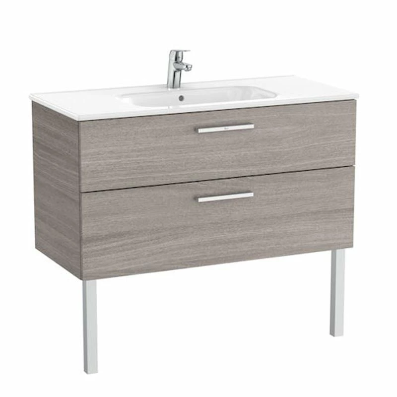 Roca Victoria Unik 1000mm 2 Drawer Basin Unit & Basin - City Oak - 851595402 2 Roca Victoria Unik 1000mm 2 Drawer Basin Unit & Basin - City Oak - 851595402 - Image 2