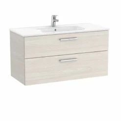 Roca Victoria Unik 1000mm 2 Drawer Basin Unit & Basin - Nordic Ash - 851595434