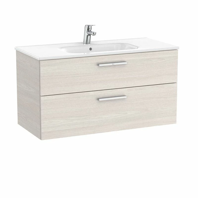 Roca Victoria Unik 1000mm 2 Drawer Basin Unit & Basin - Nordic Ash - 851595434 1 Roca Victoria Unik 1000mm 2 Drawer Basin Unit & Basin - Nordic Ash - 851595434