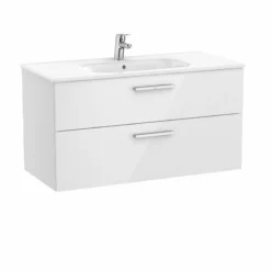 Roca Victoria Unik 1000mm 2 Drawer Basin Unit & Basin - Gloss White - 851595806