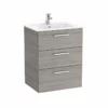 Roca Victoria Unik 600mm 3 Drawer Basin Unit & Basin - City Oak - 851596402