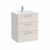 Roca Victoria Unik 600mm 3 Drawer Basin Unit & Basin - Nordic Ash - 851596434