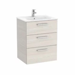Roca Victoria Unik 600mm 3 Drawer Basin Unit & Basin - Nordic Ash - 851596434