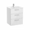 Roca Victoria Unik 600mm 3 Drawer Basin Unit & Basin - Gloss White - 851596806