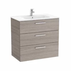 Roca Victoria Unik 800mm 3 Drawer Basin Unit & Basin - City Oak - 851597402