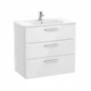 Roca Victoria Unik 800mm 3 Drawer Basin Unit & Basin - Gloss White - 851597806