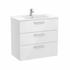 Roca Victoria Unik 800mm 3 Drawer Basin Unit & Basin - Gloss White - 851597806